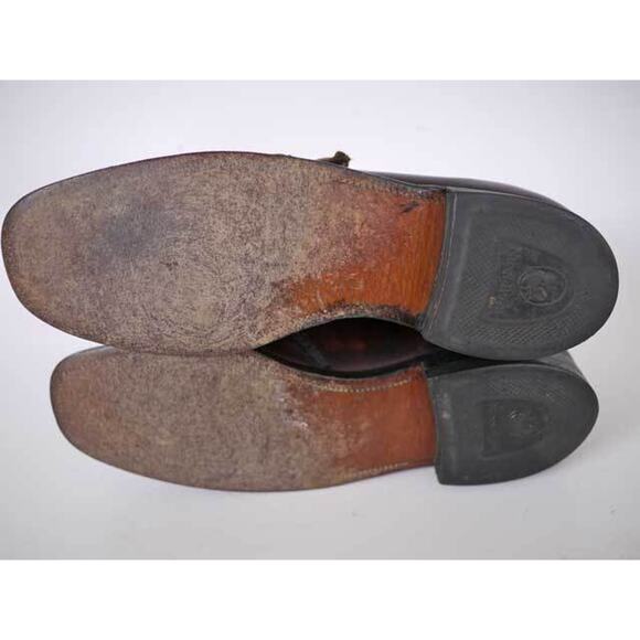 Vintage 50s Monk Strap NUNN BUSH Leather Euro Mod Buckle Loafers 7.5 40.5 Mens main image 5